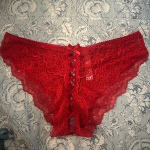 Red lace panties